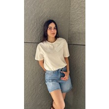 Leilaa Bebe Yaka Işlemeli T-Shirt