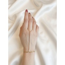 Stainless Steel Zarafet Müzesi Kadın Gold Çelik Şahmeran - Zirkon Taşlı Su Yolu Gold Şahmeran Bileklik