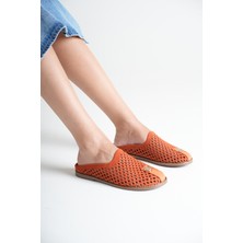 Analin Shoes Kadın Hakiki Deri Delikli Günlük Rahat Terlik