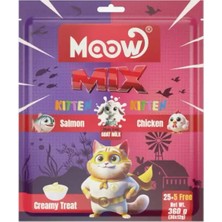 Moow Mix Somonlu & Tavuklu Keçi Sütlü Yavru Kedi Krema 12GR x 30' Lu