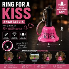 İki Yedi Konsept Ring For A Kiss Mor Metal Zil Anahtarlık Gerçek Sesli Romantik Hediyelik Anahtarlık 6 cm