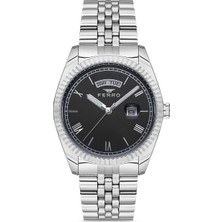 Ferro F11130A-A2 Quartz Çelik Gri Siyah Kadran 41 mm Erkek Kol Saati