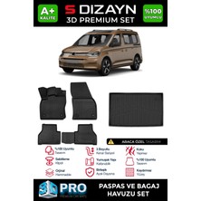 Drs Tuning S-Dizayn Vw Caddy 3D Pro Havuzlu Paspas ve Bagaj Havuzu Seti (2'li Set) 2020 Üzeri A+ Kalite