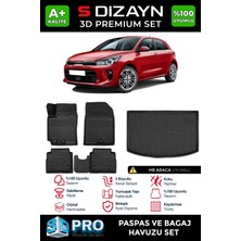 Drs Tuning S-Dizayn Kia Rio 3D Pro Havuzlu Paspas ve Bagaj Havuzu Seti (2'li Set) 2017-2023 A+ Kalite