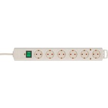 Comfort Line Plus Serisi 6 Soketli Düz Stil 2 Metre Uzatma Priz Beyaz