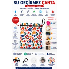 Yorni Minimal Su Geçirmez Çanta 41X46 cm Büyük Boy Fermuarlı Askılı Islak Mayo Kirli Bez Kıyafet Taşıma Çantası