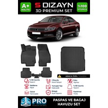 Drs Tuning S-Dizayn Vw Passat B8 3D Pro Havuzlu Paspas ve Bagaj Havuzu Seti (2'li Set) 2015-2019 A+ Kalite
