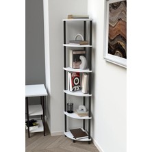 The Violett Aura 6 Raflı Kitaplık Dekoratif Çok Amaçlı Düzenleyici Raf Salon Çalışma Odası Raf-Beyaz