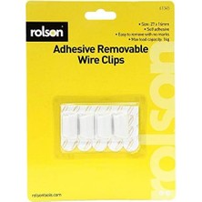 61345 4pc Removable Adhesive Wire Clip, Black, 27X16MM