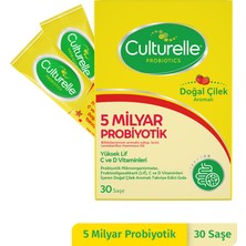 Culturelle Probiyotik 30 Saşe, 5 Milyar Probiyotik, C ve D Vitamini, Yüksek Lif, Doğal Çilek Aromalı, Çocuk ve Yetişkin, Kolay kullanım
