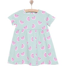 Hellobaby Kız Bebek Elbise Meyve Baskılı Bisiklet Yaka Kısa Kol