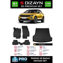 Drs Tuning S-Dizayn Vw T-Roc 3D Pro Havuzlu Paspas ve Üst Bagaj Havuzu Seti (2'li Set) 2019-2021 A+ Kalite