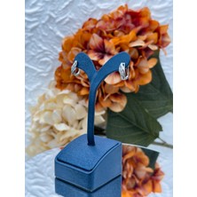 Livora Jewelry 925 Ayar Gümüş Zirkon Taşlı Günlük Spor Klipsli Kadın Küpe