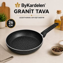 26 cm Granit Yağ Tavası | Yanmaz Yapışmaz Yüzey | Ergonomik Sap
