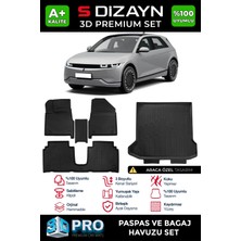 Drs Tuning S-Dizayn Hyundai Ioniq 5 3D Pro Havuzlu Paspas ve Bagaj Havuzu Seti (2'li Set) 2021 Üzeri A+ Kalite