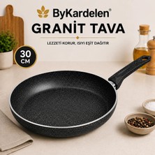 30 cm Granit Yağ Tavası | Yanmaz Yapışmaz Yüzey | Ergonomik Sap
