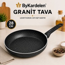 28 cm Granit Yağ Tavası | Yanmaz Yapışmaz Yüzey | Ergonomik Sap