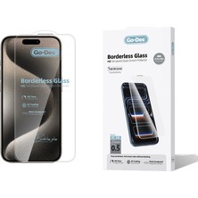 Go-Des iPhone 15 Pro Max Uyumlu Go Des Borderless Temperli Cam Ekran Koruyucu Şeffaf
