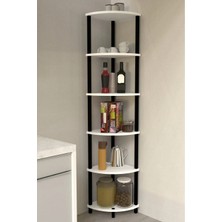 The Violett Gusto 6 Katlı Mutfak Rafı | Çok Amaçlı Mutfak Düzenleyici | Dekoratif Mutfak Raf Ünitesi ve Organizer - Beyaz