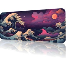 8 Farklı Desenli Baskılı Model Black Deer Xxl Gaming Mouse Pad 90X40 cm – Dikişli Kenar, Kaymaz Taban, Dijital Tasarım, Hassas Takip, Ultra Geniş Oyuncu Mousepad (Japon Dalgası 90X40 Cm)