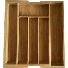 Bambu Ayarlanabilir Çekmece Içi Ölçü Ayarlı Kaşıklık 5-7 Bölmeli