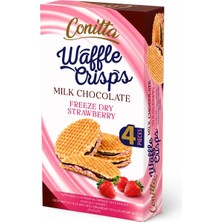 Conitta Waffle Crisps– Çilek Kremalı ve Sütlü Çikolatalı Çıtır Gofret 100 Gr. (1 Paket)