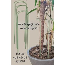 MarkEntegra Metal Bitki Destek Kazığı, 40 cm ve 3'lü Set ile Güçlü Destek