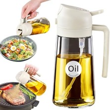 Yarramate Pişirme Için Yağ Püskürtücü, Mutfak Için 2'si 1 Arada Zeytinyağı Dispenseri Şişesi, 16OZ/470ML Premium Cam Yeşil Kabı, Hava Fritözü, Salata, Kızartma, Barbekü Için Gıda Sınıfı Mister