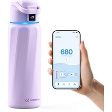 Boost Akıllı Su Şişesi, Hatırlatıcı ve Izleyici, Çift Duvarlı Vakum Yalıtımlı Şişeler Paslanmaz Çelik, 32 Oz Bpa Içermeyen Geniş Ağız, Spor Salonu, Ofis, Okul Için - Ideal Hediye, Mor