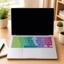 Türkçe Q Klavye Koruyucu MacBook Air 13 A2179 A2337 M1 Uyumlu | Uk Iso Ters L Enter | Ultra Ince Silikon Keyboard Cover Pembe Yeşil