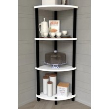 The Violett Gusto 4 Katlı Mutfak Rafı | Çok Amaçlı Mutfak Düzenleyici | Dekoratif Mutfak Raf Ünitesi ve Organizer - Beyaz