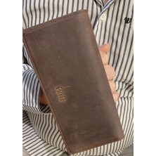 Praff PRF-144344 Erkek Hakiki Deri Telefon Gözlü El Potföy Cüzdan