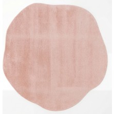 Cool Halı Puffy Pembe Kalın Yumuşak Amorf Dalgalı Asimetrik Taş Tasarım Yuvarlak Antre Giyinme Odası Halısı