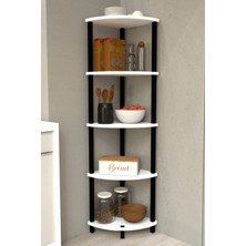 The Violett Gusto 5 Katlı Mutfak Rafı | Çok Amaçlı Mutfak Düzenleyici | Dekoratif Mutfak Raf Ünitesi ve Organizer - Beyaz