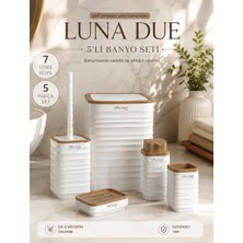 Okyanus Home Luna Beyaz Due Kare 5'li Banyo Seti