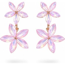 Serelya Pembe Kristal Çiçek Küpe