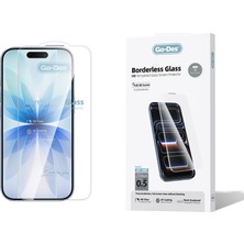 Go-Des iPhone 17 Uyumlu Go Des Borderless Temperli Cam Ekran Koruyucu Şeffaf