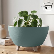ToXA Sora Saksı 6,3 Litre (29cm) Ayaklı Drenajlı Süzgeçli Plastik Saksı