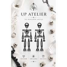 Up Atelier Özel Tasarım Zirkon Taşlı Iskelet Küpe