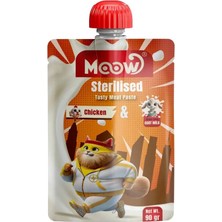 Moow Taze Tavuklu & Keçi Sütlü Sterilised Kedi Et Ezmesi 90GR*4