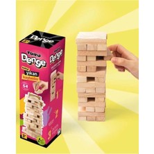 Eco Lounge Büyük Boy Doğal Ahşap Denge Oyunu Kule Oyunu 54 Parça Ahşap Yapı Blokları Cenga