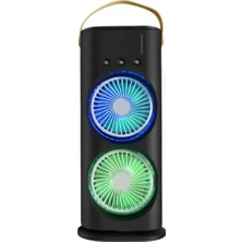 Eco Lounge Çift Başlıklı Taşınabilir Fan Rgb Işıklı Sprey Nemlendiricili Masaüstü Serinletici Fan