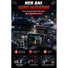 Eco Lounge Hd 3 Kameralı Araç Kamerası Ön Arka Iç Kayıt Gece Görüşlü G Sensörlü Geniş Açılı