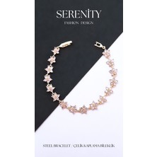 Serenity Zirkon Taşlı Çiçek Figür Minimalist Çelik Kaplama BILEKLIK01