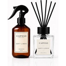 Capeso Soft Linen Çubuklu Oda Kokusu 120 ml & Soft Linen Ev Kumaş Spreyi Avantajlı Set