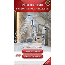 Empressco Çift Fonksiyonlu Spiral Ayarlanabilir Hareketli Lavabo ve Duş Başlığı