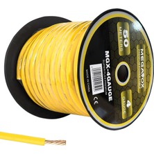 Megavox Mgx-4gauge Oto Anfi Tesisat Kablosu Silikon 4ga 50 Metre Sarı