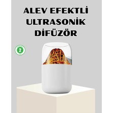 Epilons Ultrasonik Alev Efektli Aromaterapi Difüzörü Usb Şarjlı Ve Otomatik Kapanma Özellikli
