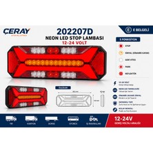 Ceray Çeray Star Neon LED Dinamik Kayar Sinyalli Stop Lambası 12-24 Volt E Belgeli