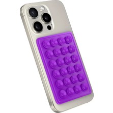  telefon arkasına yapışan silikon vantuzlu telefon tutucu vakumlu mor